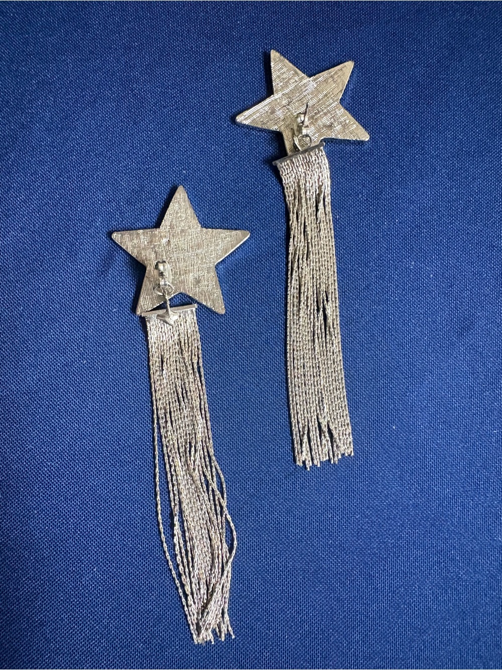 Silver Star Tassel Drop Earrings - Women Jewelry